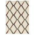 thumbnail image 4 of 2' x 8' Cream or Gold Geometric Diamond Wool Runner Rug, 4 of 10