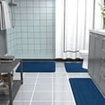 thumbnail image 5 of Hengbo 3 Pcs Large Memory Foam Bath Mat Set Bathroom Rugs Set U Shape Mats for Bath Floor Navy Blue, 5 of 6