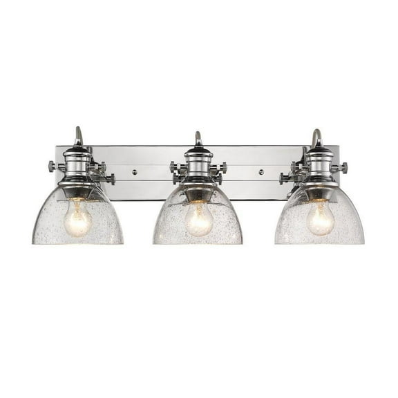 3 Light Vanity Light in Sturdy Style 8.25 inches High By 25.13 inches Wide-Chrome Finish-Seeded Glass Color Bailey Street Home 170-Bel-4158986