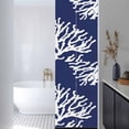 thumbnail image 3 of Coral Navy Blue Window Privacy Film, Coastal Ocean Marine Nautical Beach Static Cling UV Sun Blocking Heat Control Window Tint Day and Night, Non-Adhesive One Way Windows Privacy Cover 17.7''x78.7'', 3 of 7