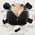 thumbnail image 3 of Bigersell Bandeau Bra Lace Bra No Underwire Bras Ladies Fitted Bra Style B54 Seamless Bra Feature Sports Bra Hook & Eye Bra Closure , Black XXL, 3 of 7