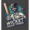 thumbnail image 4 of Cricket Sports Wicket Good Time Adult Black Crew Neck Short Sleeve Tee-Small, 4 of 4