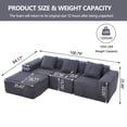 thumbnail image 2 of L-Shape Modular Sectional Sofa Couch, Comfy Upholstered Cloud Couch with Deep Seat, Modern Minimalist Couch Right Facing Chaise for Living Room, 2 of 9