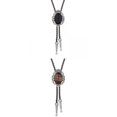 thumbnail image 1 of 2x Crown Bolo Tie Traje Rodeo Americano para Hombres Mujeres marrón + negro Hugo Corbata de bolo, 1 of 8