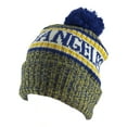 thumbnail image 2 of Top Headwear Los Angeles Winter Striped Beanie w/ Pom - Yellow/Blue, 2 of 4