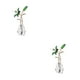 thumbnail image 1 of Estatuilla de flor de Cristal Injueey con adorno de tallo de plata/metal Florero de vidrio Ramos hechos a mano 2Conjunto Verde, 1 of 6