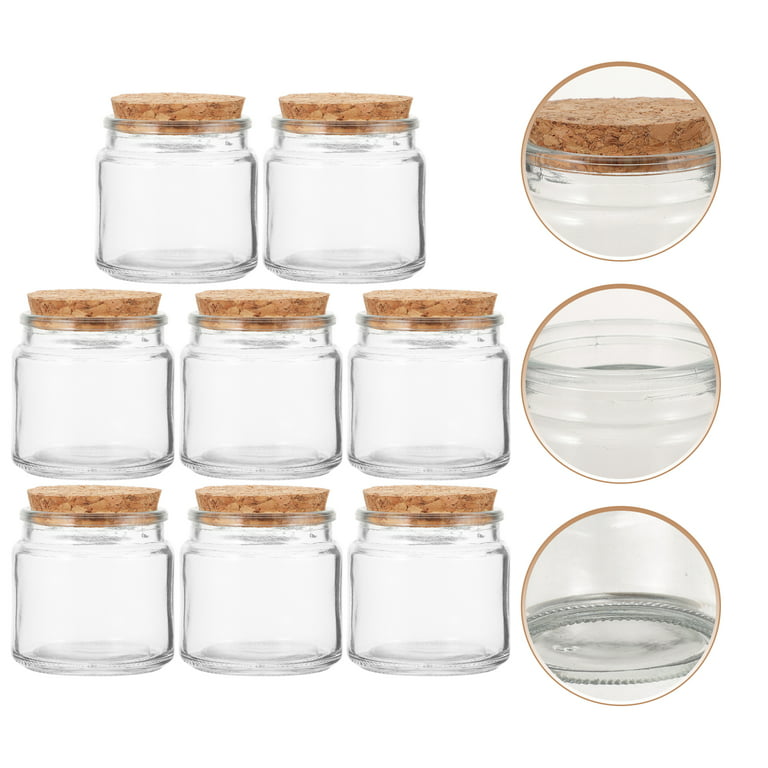 8pcs Empty Candle Containers Glass Candle Jars Candle Making Jars with Lids Clear Candle Jars