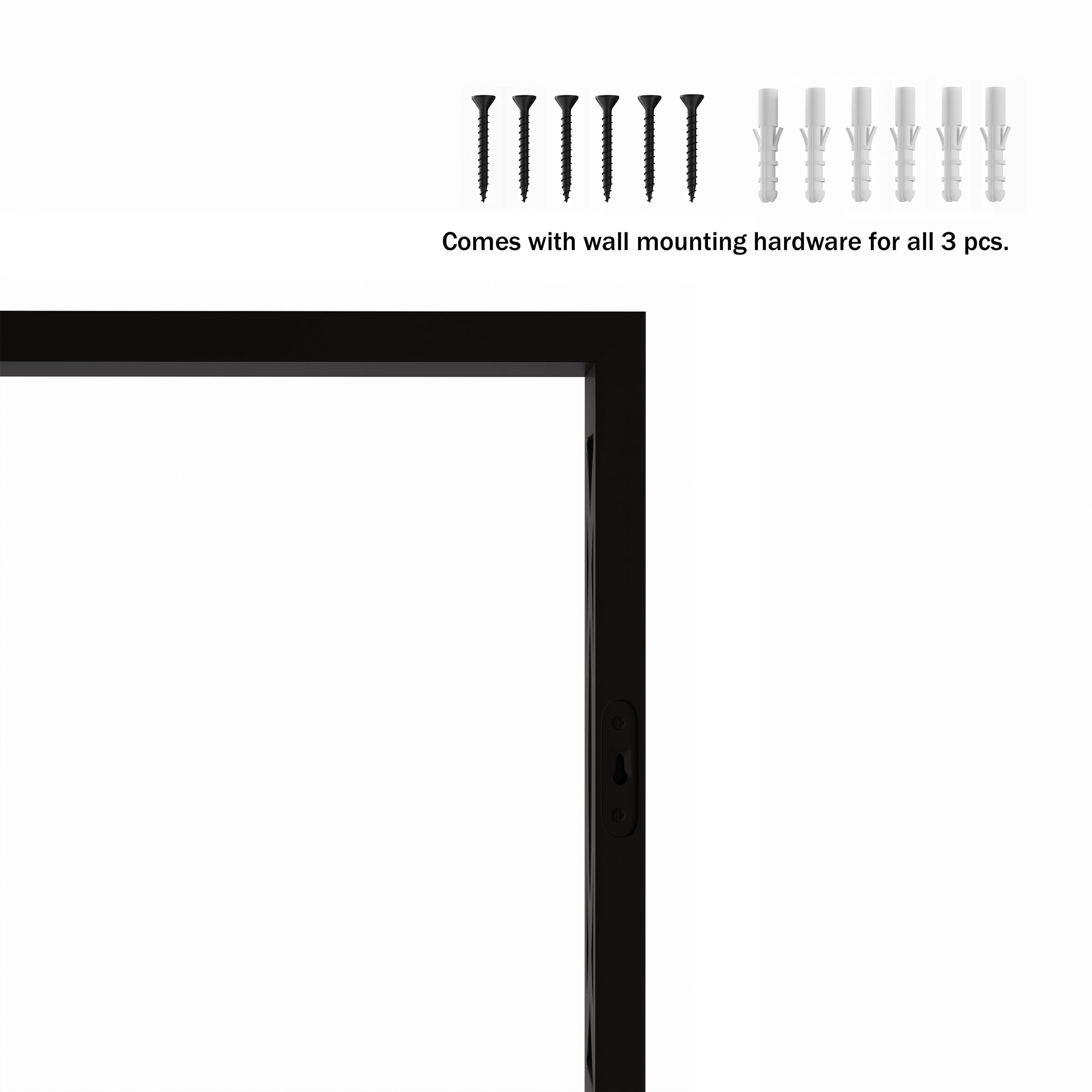 Floating Shelves- Open Cube Wall Shelf Set with Hidden Brackets, 3 Sizes to Display Decor, Photos, More- Hardware Included by Lavish Home (Black)