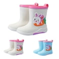 thumbnail image 5 of XIMIN Kids Rain Boots Cute Non Slip Rain Boots Toddler Cartoon Rabbit PVC Rubber Rain Shoes with Warm Inner Boys Girls Rubber Short Rainboots for Outdoor, 5 of 5