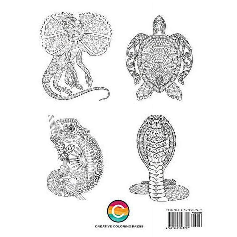 Animal Coloring Books: Reptiles Adult Coloring Book (Paperback) 
