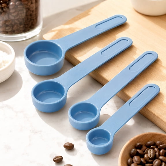 4-Piece Blue Measuring Spoon Set for Baking and Cooking