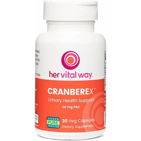 her vital way | Cranberex Cranberry 36mg PAC Supplement Pills | Cranberry Extract Capsules for Urinary Tract Health and Kidney Care