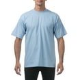 thumbnail image 2 of Pro Club Men's 3-Pack Heavyweight Cotton Short Sleeve Crew Neck T-Shirt, Sky Blue, Large, 2 of 5