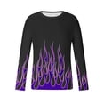 thumbnail image 5 of Penkiiy 3D Graphic Flame Print Shirts for Mens Casual Long Sleeve Tee Shirts Top 3XL Purple, 5 of 5