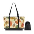 thumbnail image 7 of FORMRS Canvas Laptop Tote Bag for Women with 15.6" Computer Compartments Shoulder Handbag, Beige Leaves, 7 of 7