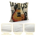 thumbnail image 4 of GOSMITH Vintage Quote Music Theme Decor Throw Pillow Covers Lettering Around Music Instruments Guitar Pattern Standard Pillowcase Decorative Couch Music Room Bed White, 4 of 5