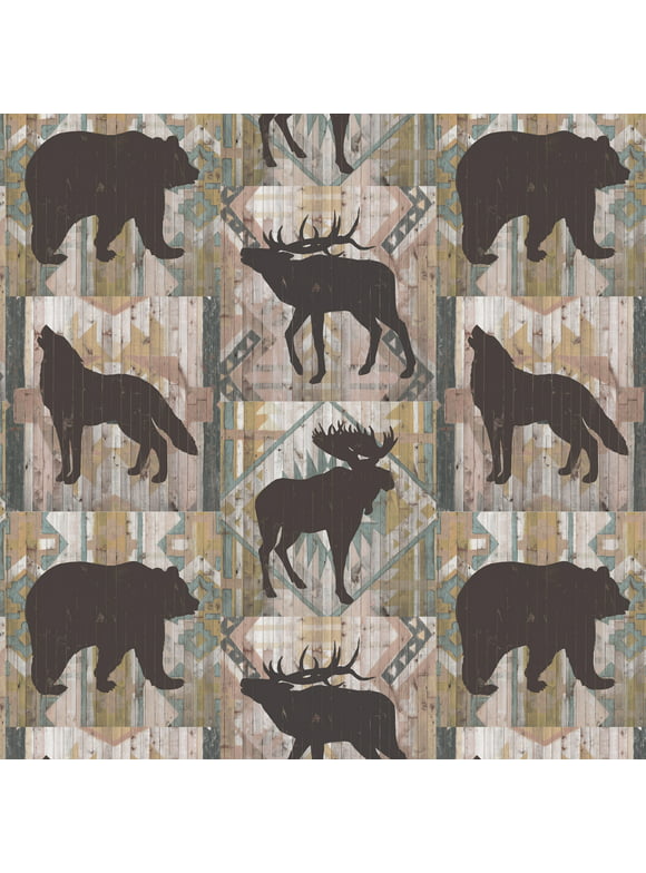 David Textiles Cotton Precut Moose Bear Fabric 1 yd X 44"