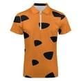 thumbnail image 4 of Flintstones Texture Men Zipper T-shirt Summer Casual Short Sleeve T-shirt Top, 4 of 7