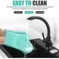 thumbnail image 4 of HEETLY 12.5-Inch Extra Long Waterproof Silicone Oven Mitts, 1-Pair Set, Heat Resistant with Cotton Lining, Green, 4 of 7