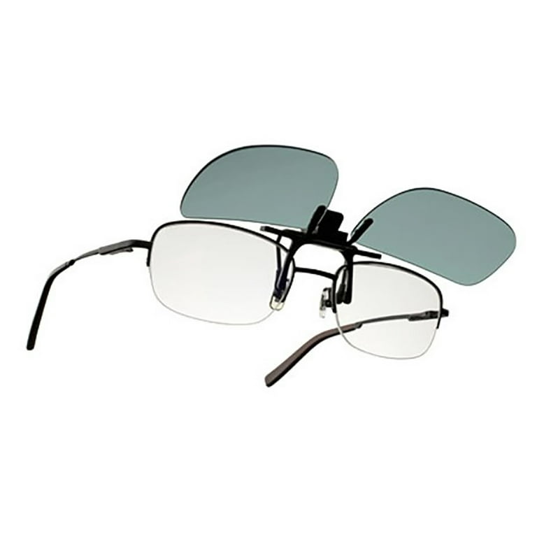 Solar Shield Dioptics ClipOn Unisex Square Fashion Sunglasses Black