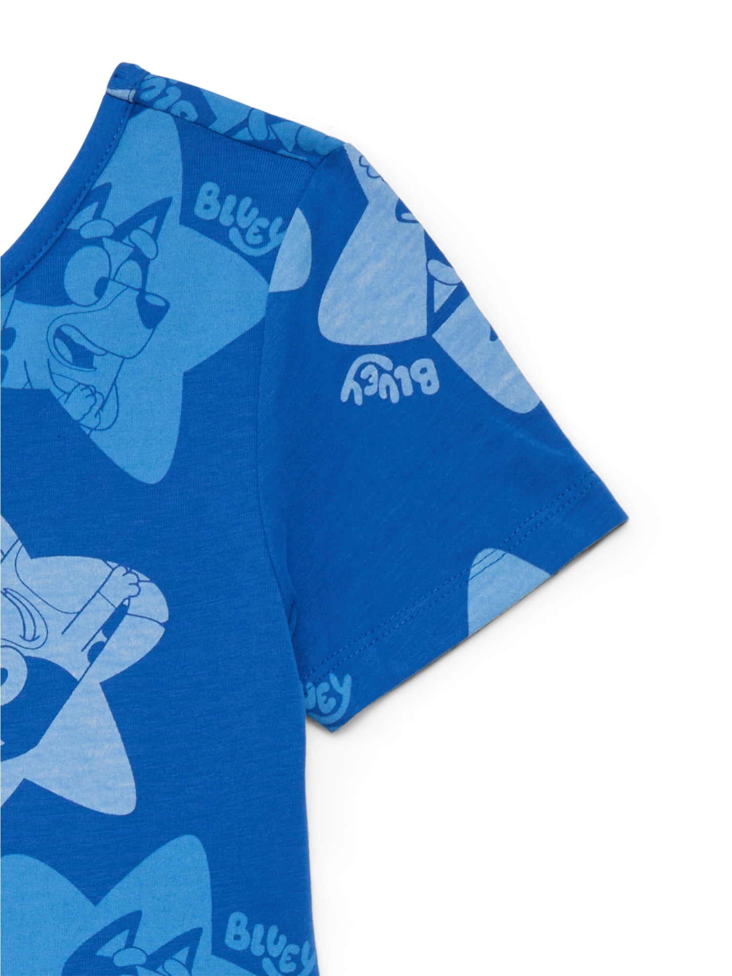 Bluey Girls Allover Print Dress with Short Sleeves, Sizes 4-12