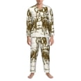 thumbnail image 3 of Balery Cattle Drive By Two Cowboys Pijama para Hombre de Dos Piezas con Manga Larga, Conjunto de Dormir y Descanso Suave con Bolsillos-Medium, 3 of 7
