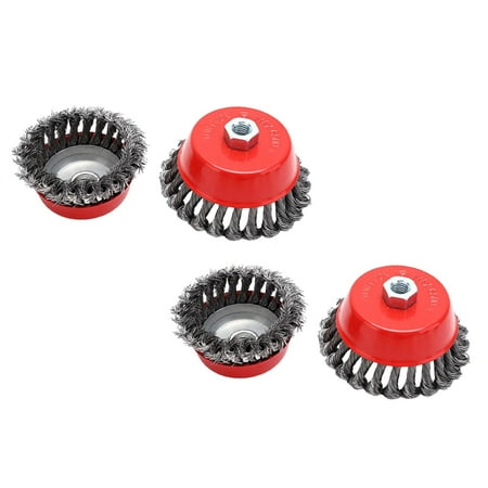 

AaSFJEG Metal Sharp Attachment Metal Brush For Drill Angle Grinder Conical Brush For Angle Grinder With Thread Grinding Brush Steel Wire Wheel With Knot For Unwinding *2PCS