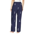 thumbnail image 3 of Fotbe Anchor Heart Blue Women's Pajama Pants,Sleepwear Pants,Pj Bottoms Drawstring And Pockets-Medium, 3 of 9