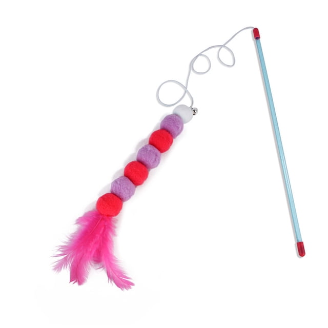 Agiferg Kitten Cat Toy Interactive Toy Soft Feather And Bell Beading Cat Toy