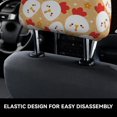 thumbnail image 4 of Kdxio Cartoon Chicken Pattern Print 2 Piece Car Head Rest Covers Set Auto Front/Rear Seats Headrest Cover Universal Fit Most Cars,Sedan, SUV, 4 of 9