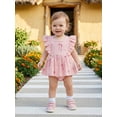 thumbnail image 6 of BemeyourBBs Newborn Baby Girl Summer Clothes Cute Infant Baby Girl Summer Outfit 0 3 6 12 18 Months Romper Dress Cotton Casual Floral Bow Print Ruffled Flying Sleeve A Line Dress Bodysuit Playsuit, 6 of 9