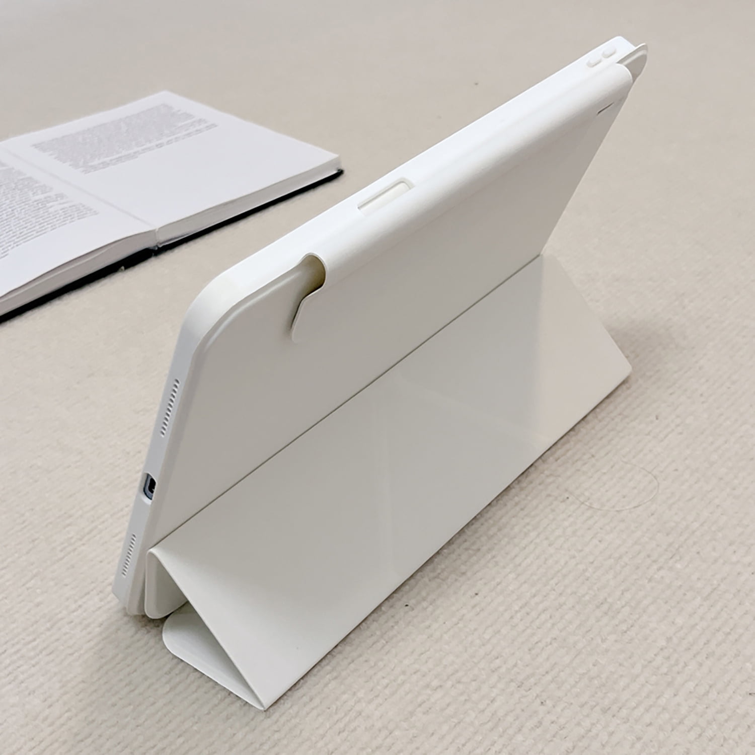 Allytechgroup Apple iPad A16 11th 10th Gen Case with Pencil Holder, Slim Magnetic Stand Cover, Auto Sleep/Wake, Trifold Protective Shell Case for Apple iPad 11th Gen 11"/ iPad 10th Gen 10.9",White