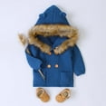 thumbnail image 4 of Lindreshi Boys Winter Coat Clearance Toddler Baby Boy Girl Color Sweater Hooded Knit Faux Collar Tops Warm Coat, 4 of 9