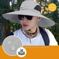 thumbnail image 2 of Kabuer Sun Hat, Fishing Hat for Men and Women, Fishing, Hiking, Garden, Beach, Gray, 2 of 6