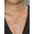 thumbnail image 4 of Gem Stone King 18K Yellow Gold Plated Silver CZ Simulated Diamond Pendant Necklace for Women (6.04 Cttw, Oval 11X9MM, 18 inch Chain), 4 of 5