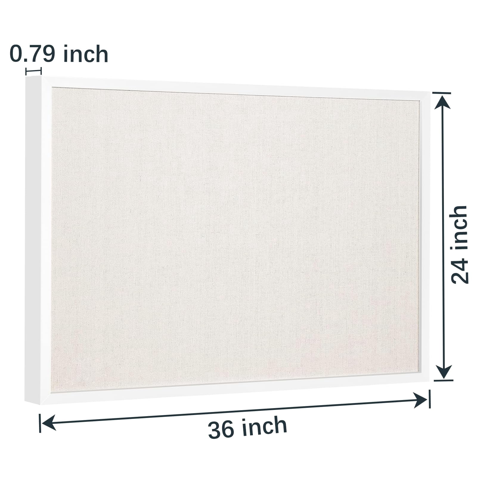 24'' X 36'' Linen Bulletin Board  White Framed Corkboard Oak Frame Cork Vision And Decorative Hanging Pin