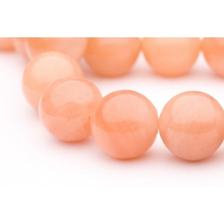 Peach Gemstone - Round - Shaped Peach Quartz Crystal Beads Semi Precious Gemstones Size: 18x18mm Crystal Energy Stone Healing Power for Jewelry Making