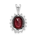 thumbnail image 4 of Sterling Silver Rhodium Garnet & Diamond Pendant QDX583, 4 of 4