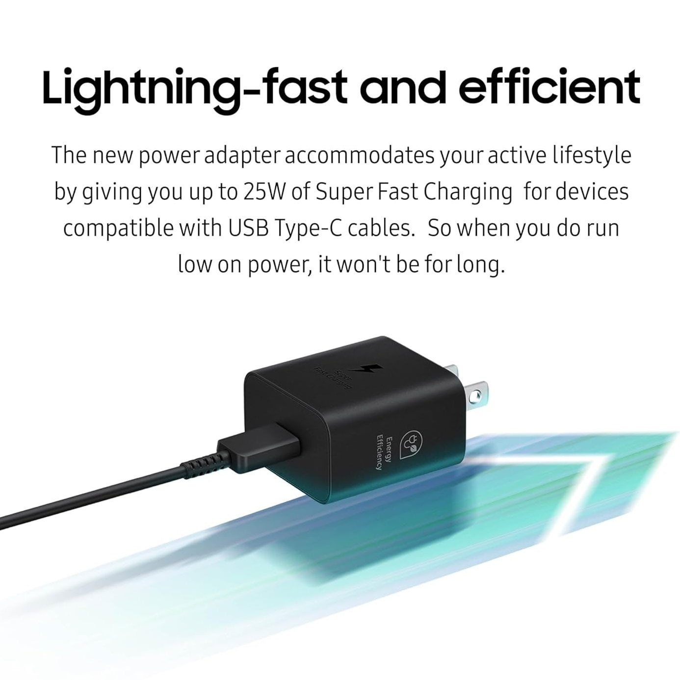 Samsung 25W PD Wall Charger Power Adapter with USB-C Cable - Black