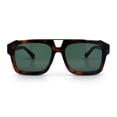 thumbnail image 5 of Mens Euro Mafia Mob Thick Bevel Frame Rectangle Racer Sunglasses [Tortoise Gold - Green], 5 of 8