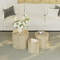 thumbnail image 7 of LAZZO Nesting Round Coffee Table Set of 3, Modern Wooden Accent Side Table, Space-Saving Table for Living Room Bedroom, Natural Wood Color, 7 of 7