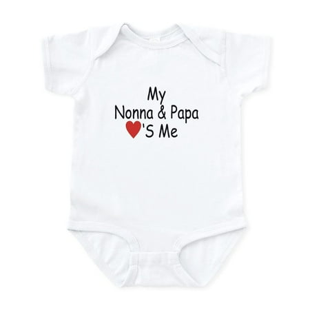 

CafePress - Nonna And Papa Heart Red Infant Bodysuit - Baby Light Bodysuit Size Newborn - 24 Months
