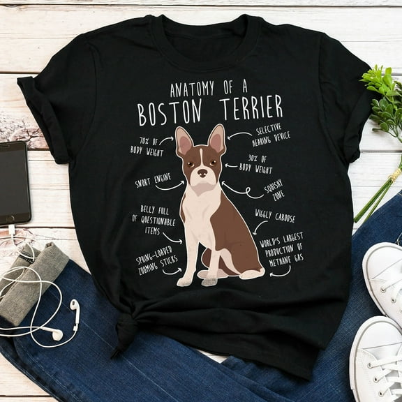 YUHAK Seal Boston Terrier Shirt, Women, Men, Funny Dog Lover Gift, Cute Brown Boston Terrier T-shirt, Pet Tee, Boston Mom, Dog Dad, Top