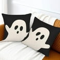 thumbnail image 4 of Halloween Pillow Covers 18x18 Set of 2, Halloween Black White Ghost Decorative Throw Pillow Covers Outdoor Halloween Lumbar Pillow Cases for Couch Sofa Home Holiday Decor, 4 of 4