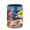 thumbnail image 3 of Bob el Constructor-theme Cylinder Pen Holder Pencil Organizer with Flannel Lining PVC Leather Material Cardboard Base for study work 10*8CM, 3 of 6