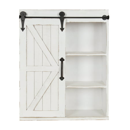 Cates Wood Wall Storage Cabinet with Sliding Barn Door, Rustic
