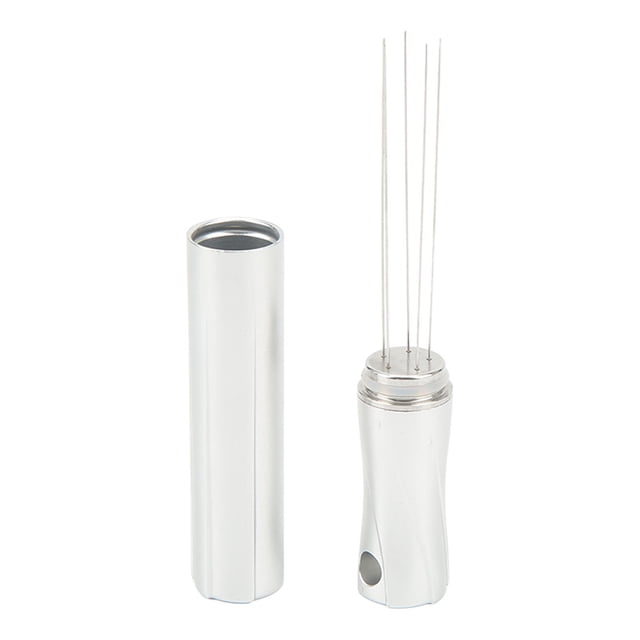 Coffee Powder Stirring Needle Professional 304 Stainless Steel Coffee Stirring Tool with Cover for Coffee Distribution Silver