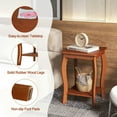 thumbnail image 4 of Barara King Dining Table,Side Table,Nightstand,15 Inch 2-Tier Square End Table with Storage Shelf Set of 2-Walnut, 4 of 6