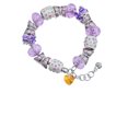 thumbnail image 3 of Delight Jewelry Yellow Crystal Heart Purple Butterfly Bead Charm Bracelet, 7"+1" Extender, 3 of 5
