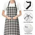 thumbnail image 4 of Kdxio Houndstooth Black And White Apron with Pockets Adjustable Kitchen Aprons for Men Women Waterproof Aprons for Cooking,Drawing,Crafting, Baking Household Cleaning, 4 of 8